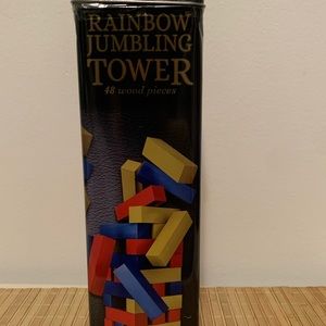 New Sealed Rainbow Tumbling Tower - Jenga - 48 Wood Pieces